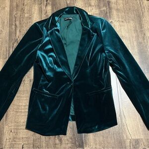 SHEIN Teal Velvet Blazer